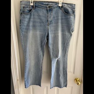 Plus size cropped wide leg jeans